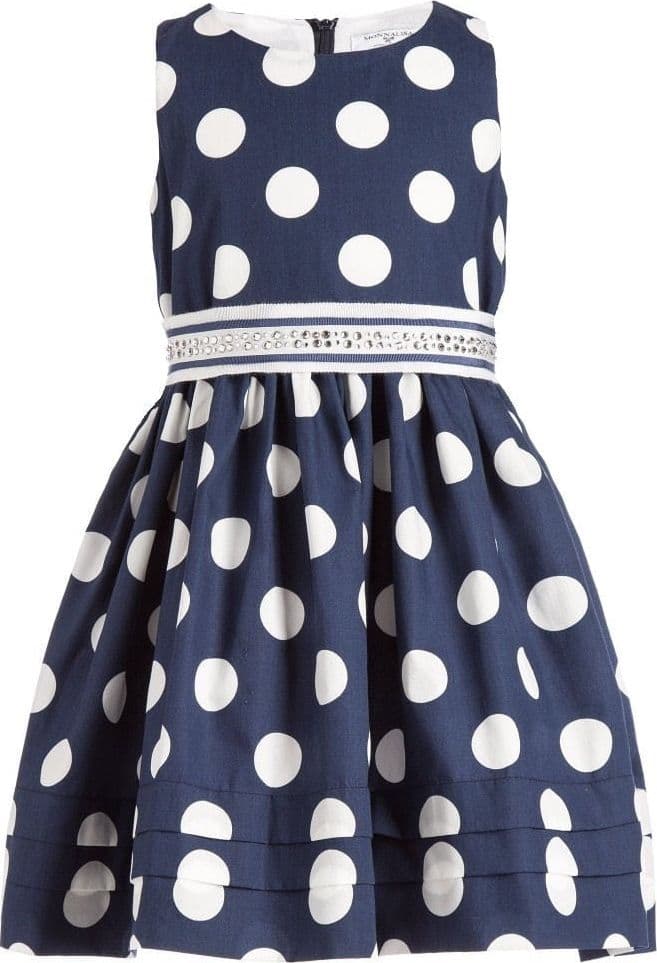 Monnalisa Abito a Pois Bambino Blu e Bianco Taglia 2 anni