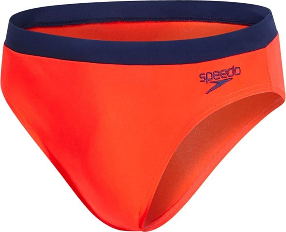 Speedo Ess Logo Brf Costume Da Bagno, Uomo Rosso Lava/Navy