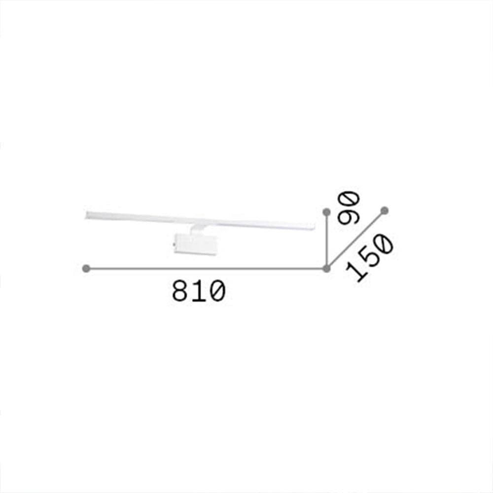 Applique Moderna Alma Metallo Bianco Led 18W 3000K Luce Calda in Luci da specchio LuceArt - Montecorvino Pugliano, commercioVirtuoso.it