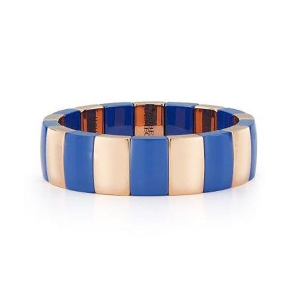 ROBERTO DEMEGLIO - Bracciale ceramica blu e argento rosato