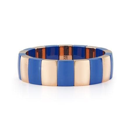 ROBERTO DEMEGLIO - Bracciale ceramica blu e argento rosato