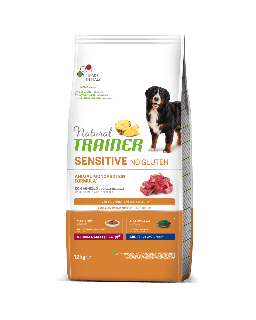 Natural Trainer Sensitive mangime secco Cani Adult medium & maxi agnello e cereali integrali in Secco 101 Market - Poggibonsi, commercioVirtuoso.it