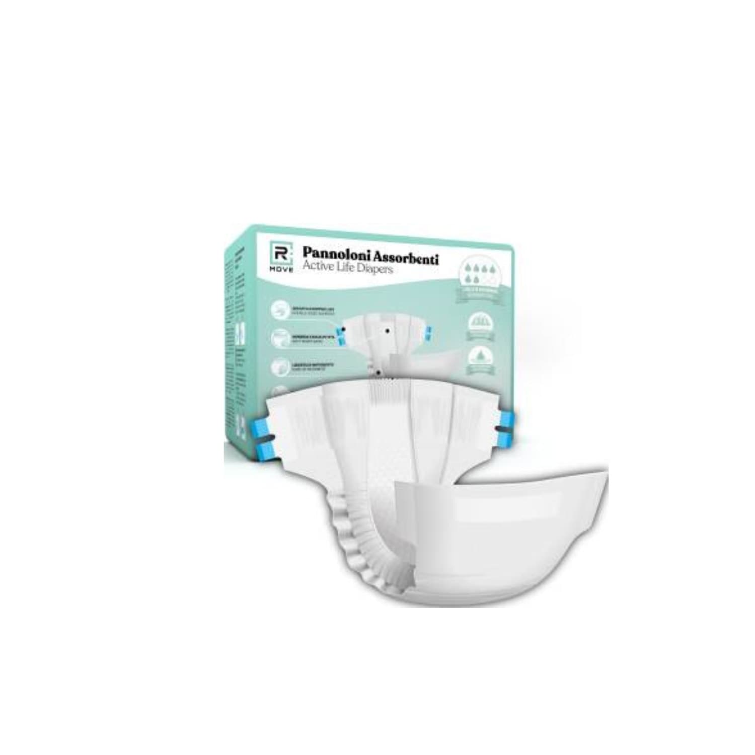 1 Conf. da 25 pz Tg. L Pannoloni Assorbenti ActiveLife Adulto RMOVE - 2