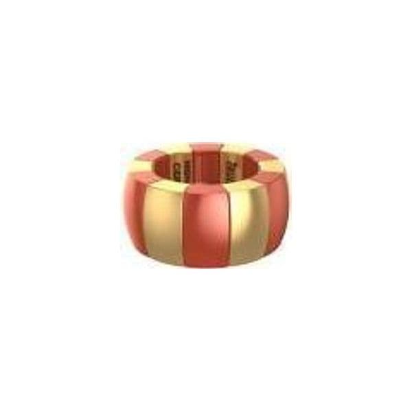 ROBERTO DEMEGLIO - ANELLO AURA DOMINO CERAMICA DORATA E ROSSA LUCIDA