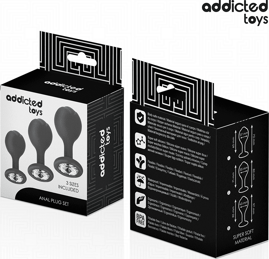 ADDICTED TOYS - SET DI 3 TAPPI ANALI CON GIOIELLO in Plug anali Desideria Shop - Latina, commercioVirtuoso.it