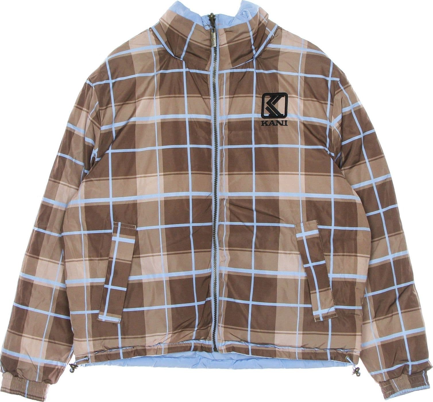 KARL KANI Piumino Donna Retro Reversible Puffer Jacket Light Blue/brown da donna in Giacche Drestige - Casamassima, commercioVirtuoso.it