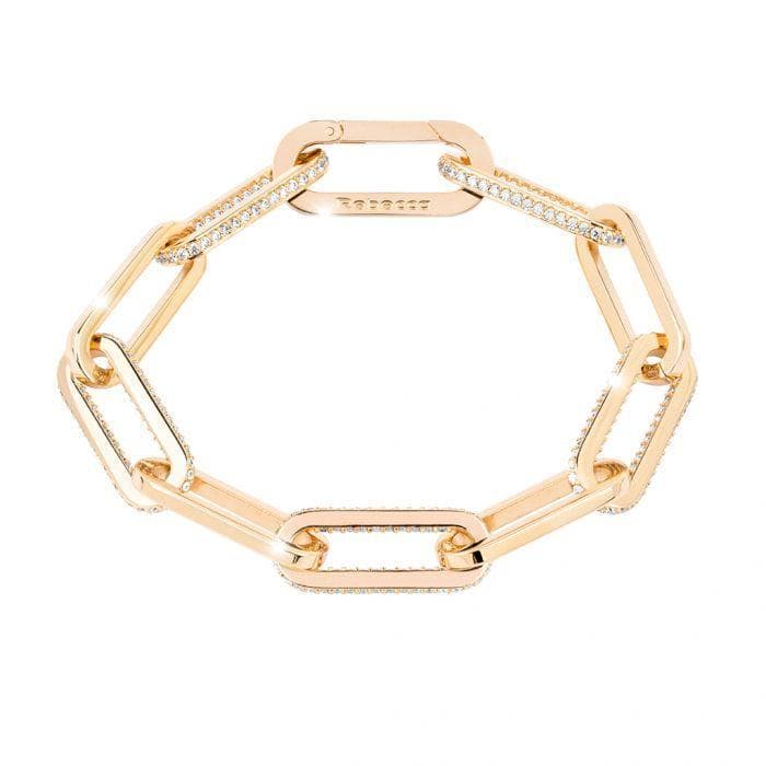 REBECCA - Bracciale con cinque maglie con pietre - L