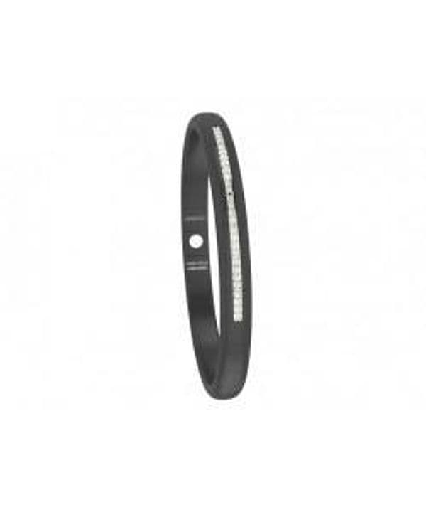 ROBERTO DEMEGLIO - BRACCIALE PURA LUCE PICCOLO CERAMICA NERA SATINATA E DIAMANTI