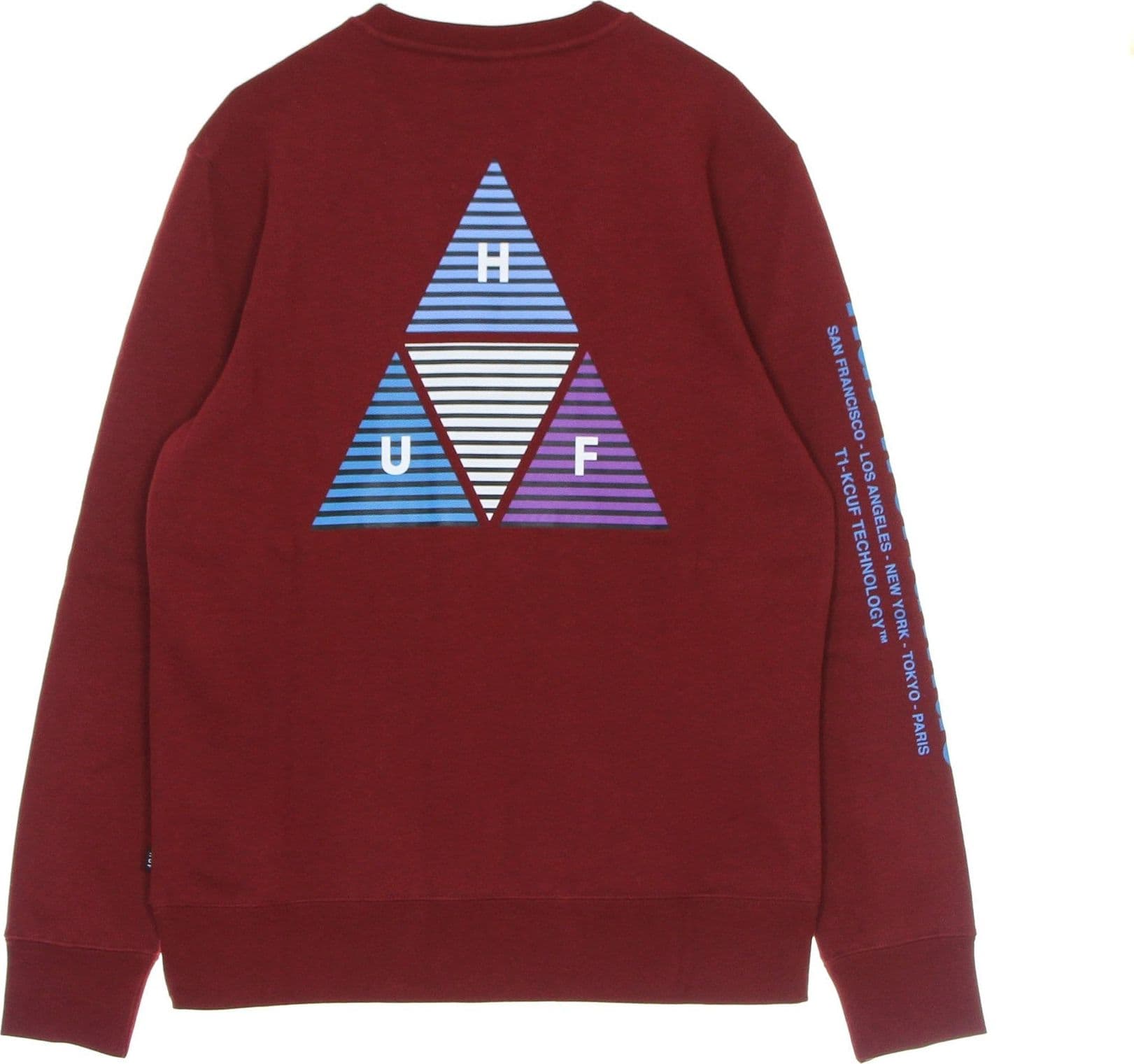 HUF Felpa Girocollo Uomo Prism Triple Triangle Crew Bloodstone da uomo in Felpe senza cappuccio Drestige - Casamassima, commercioVirtuoso.it