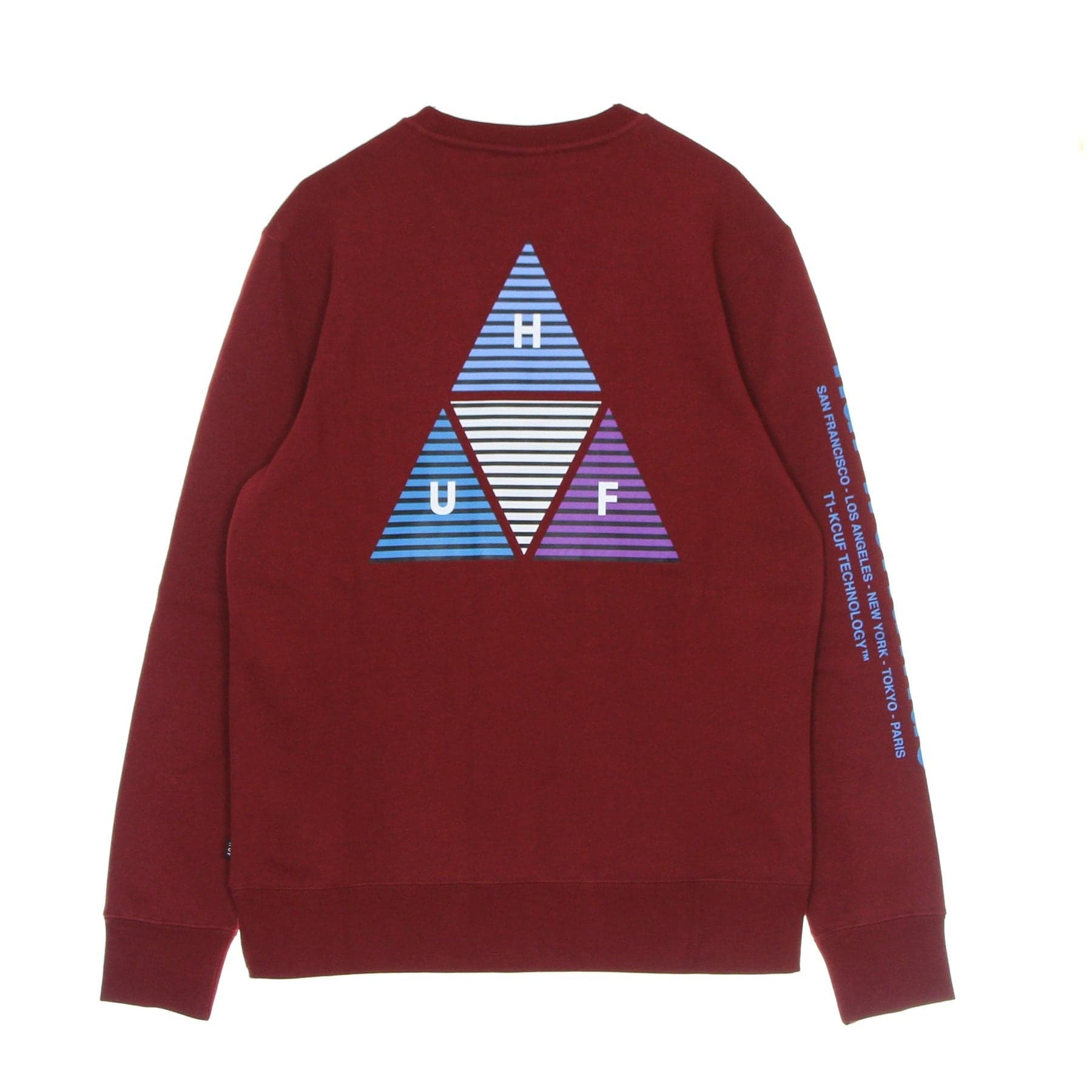 HUF Felpa Girocollo Uomo Prism Triple Triangle Crew Bloodstone da uomo in Felpe senza cappuccio Drestige - Casamassima, commercioVirtuoso.it