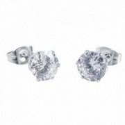 MARLU'-Orecchini lobo con zircone 7 mm