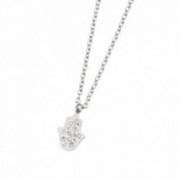 MARLU'-COLLANA MANO DI FATIMA ACCIAIO CON STRASS in Collane Alba Gioielli - Casoria, commercioVirtuoso.it