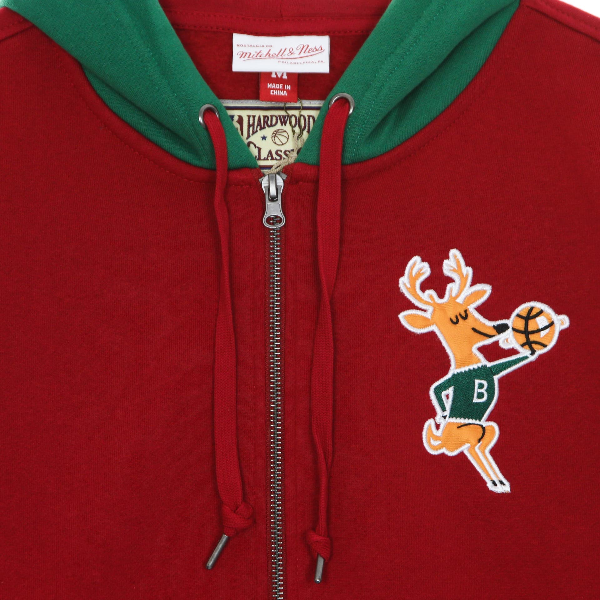 MITCHELL &amp; NESS Felpa Cappuccio Zip Uomo Nba Full Zip Fleece Hardwood Classics Milbuc Scarlet da uomo in Felpe con cappuccio Drestige - Casamassima, commercioVirtuoso.it