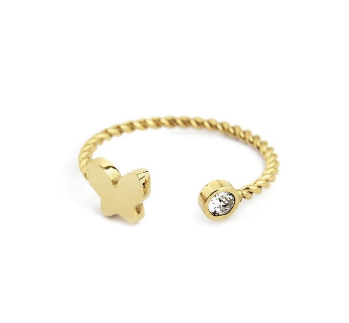 MARLÙ-ANELLO FALANGINA CON FARFALLA E CRISTALLO BIANCO PVD ORO in Anelli Alba Gioielli - Casoria, commercioVirtuoso.it