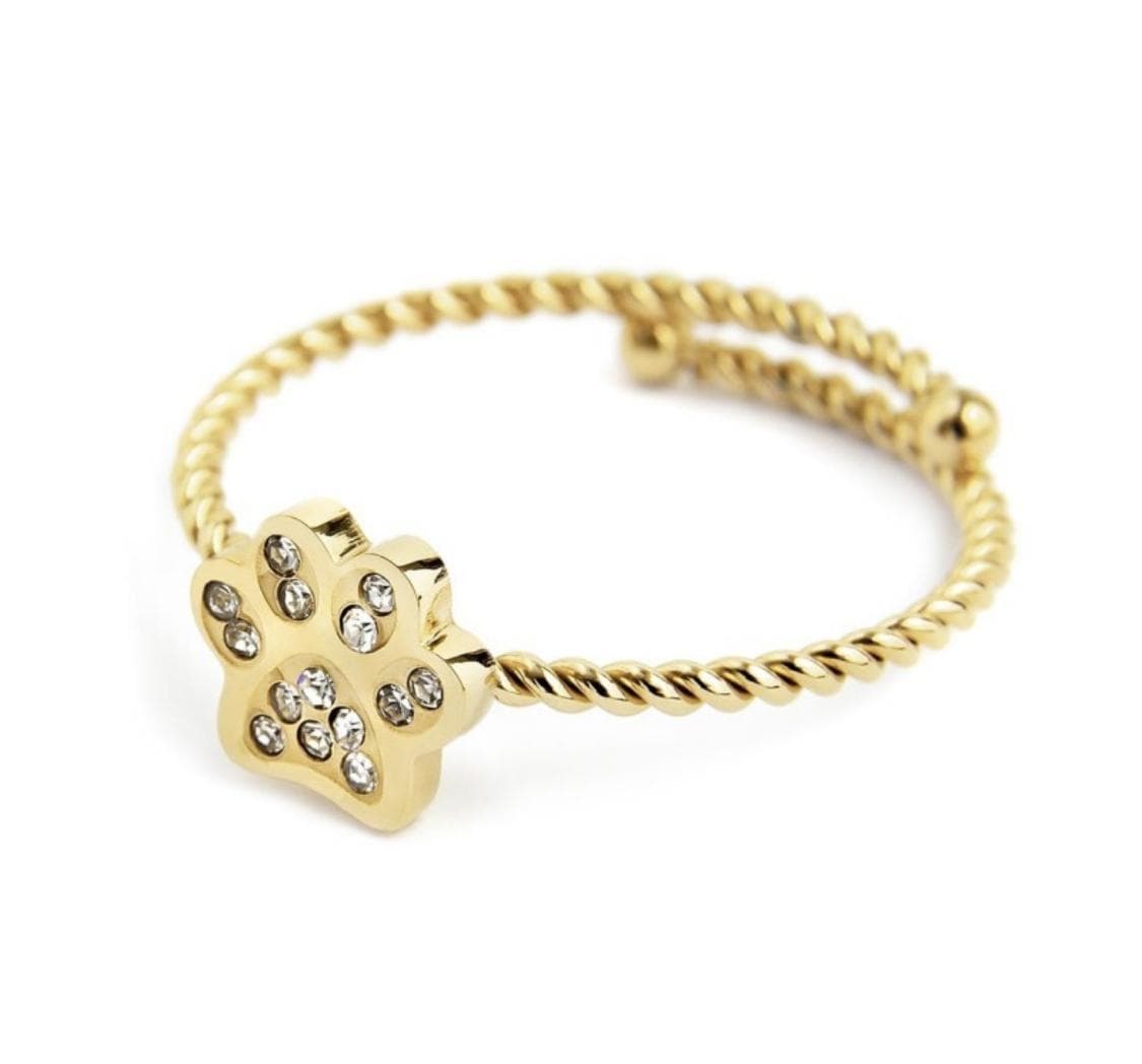 MARLÙ-ANELLO ZAMPINA CON CRISTALLI BIANCHI PVD ORO in Anelli Alba Gioielli - Casoria, commercioVirtuoso.it