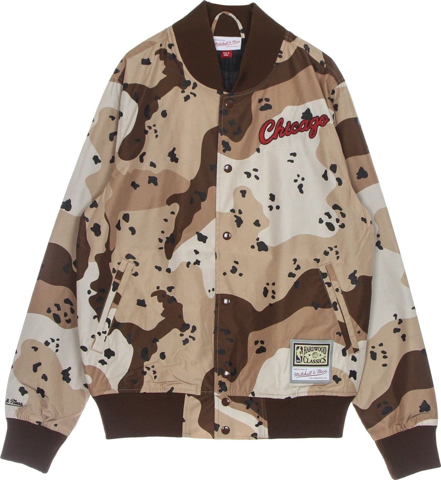 MITCHELL &amp; NESS Giubbotto Bomber Uomo Nba Camo Reflective Jacket Chibul Camo/original Team Colors