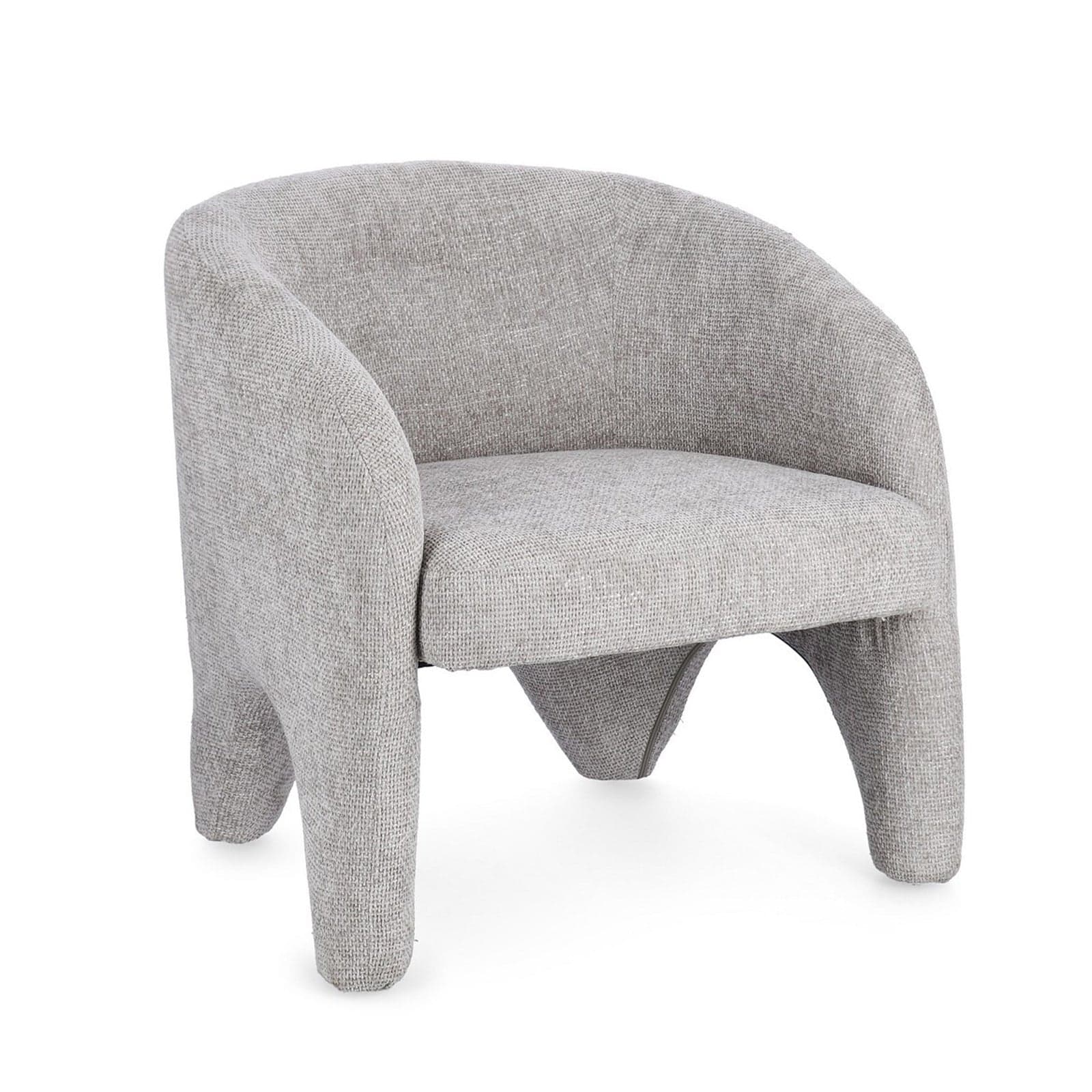 Poltrona "Junko" struttura in compensato rivestimento in poliestere per interno – Grigio Chiaro – Bizzotto Homemotion