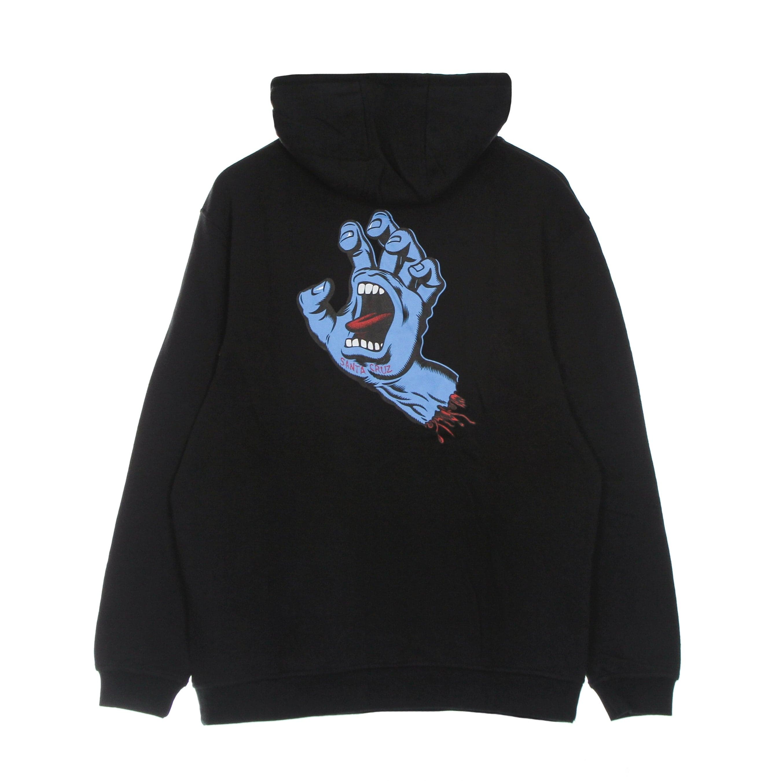 SANTA CRUZ Felpa Cappuccio Uomo Screaming Hand Chest Hood Black