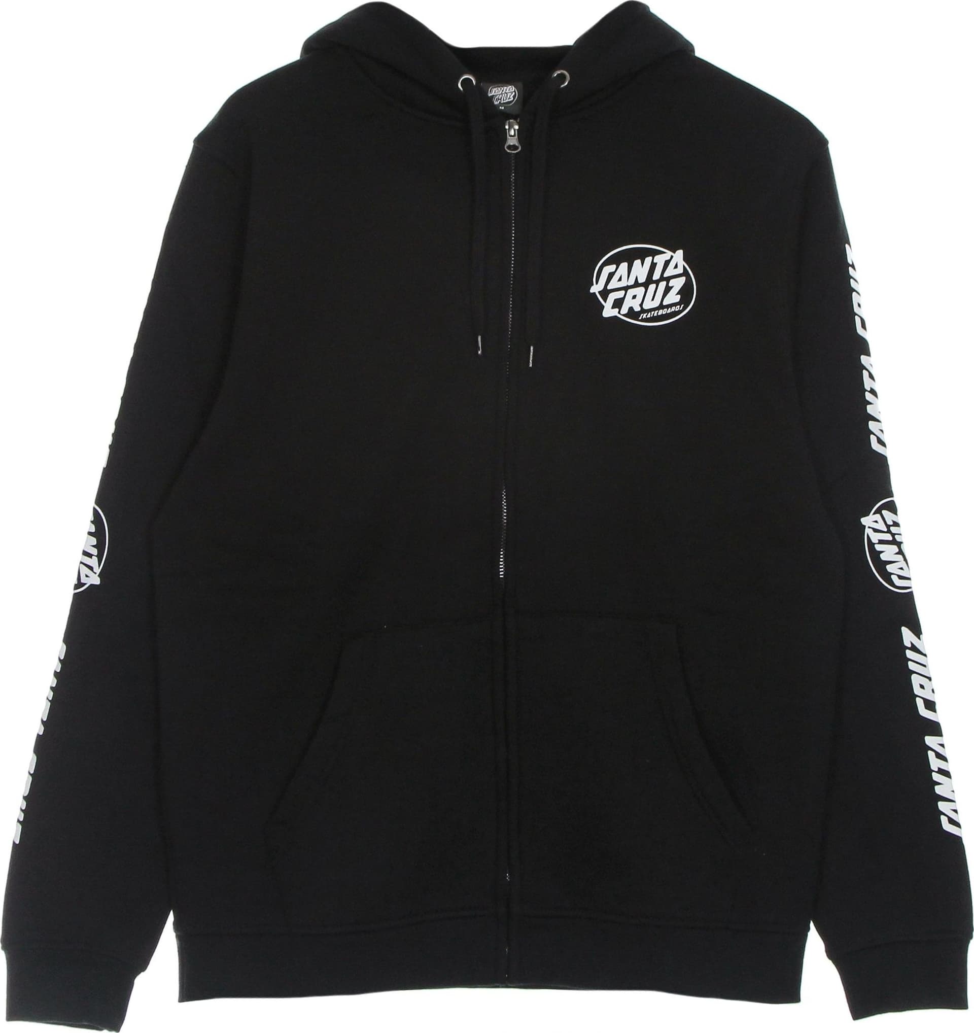 SANTA CRUZ Felpa Cappuccio Zip Uomo Club Oval Dot Zip Hood Black da uomo in Felpe con cappuccio Drestige - Casamassima, commercioVirtuoso.it