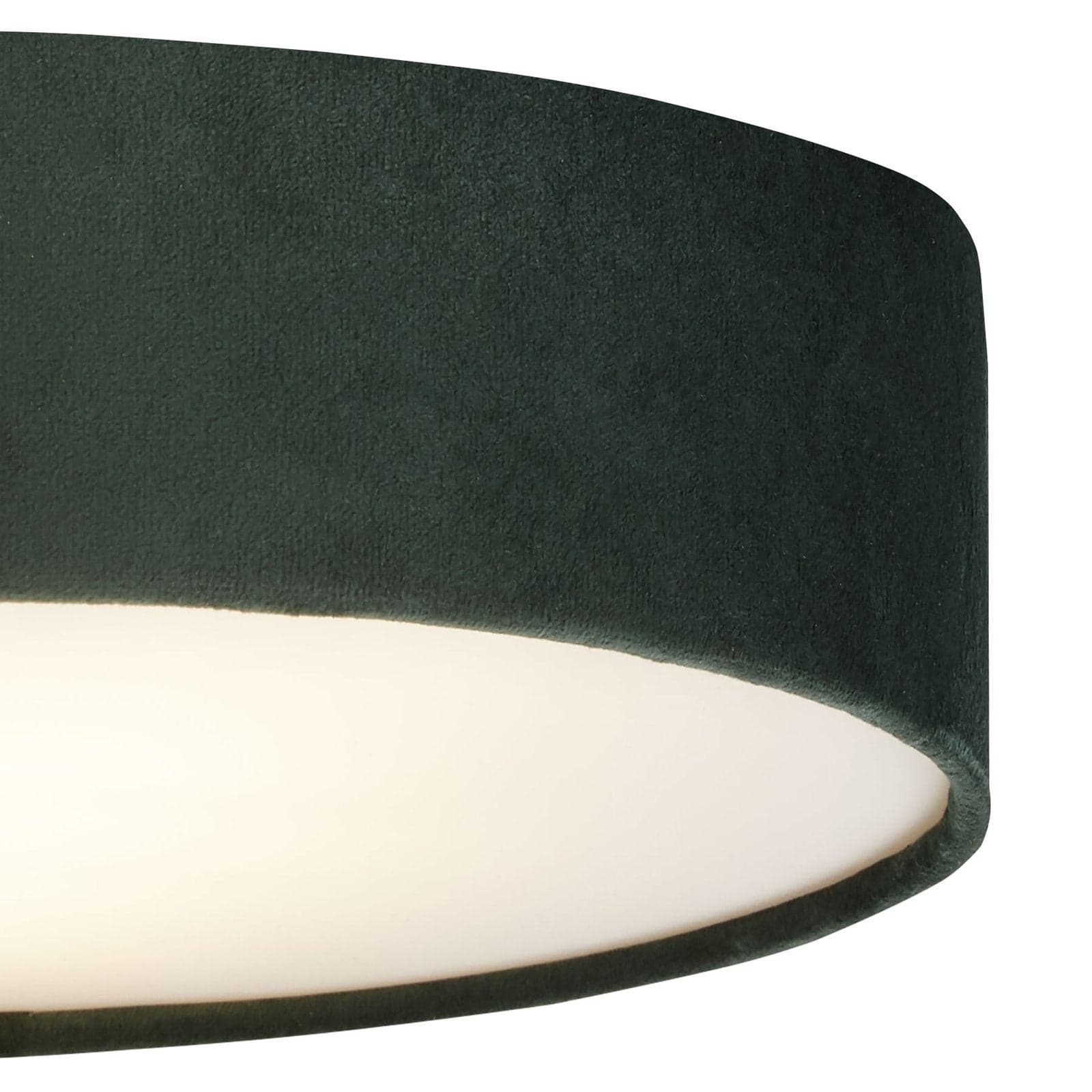 Plafoniera Contemporanea Tamburo Acciaio Verde, Bianco E Gelo Tessuto 3 Luci E27 in Plafoniere LuceArt - Montecorvino Pugliano, commercioVirtuoso.it