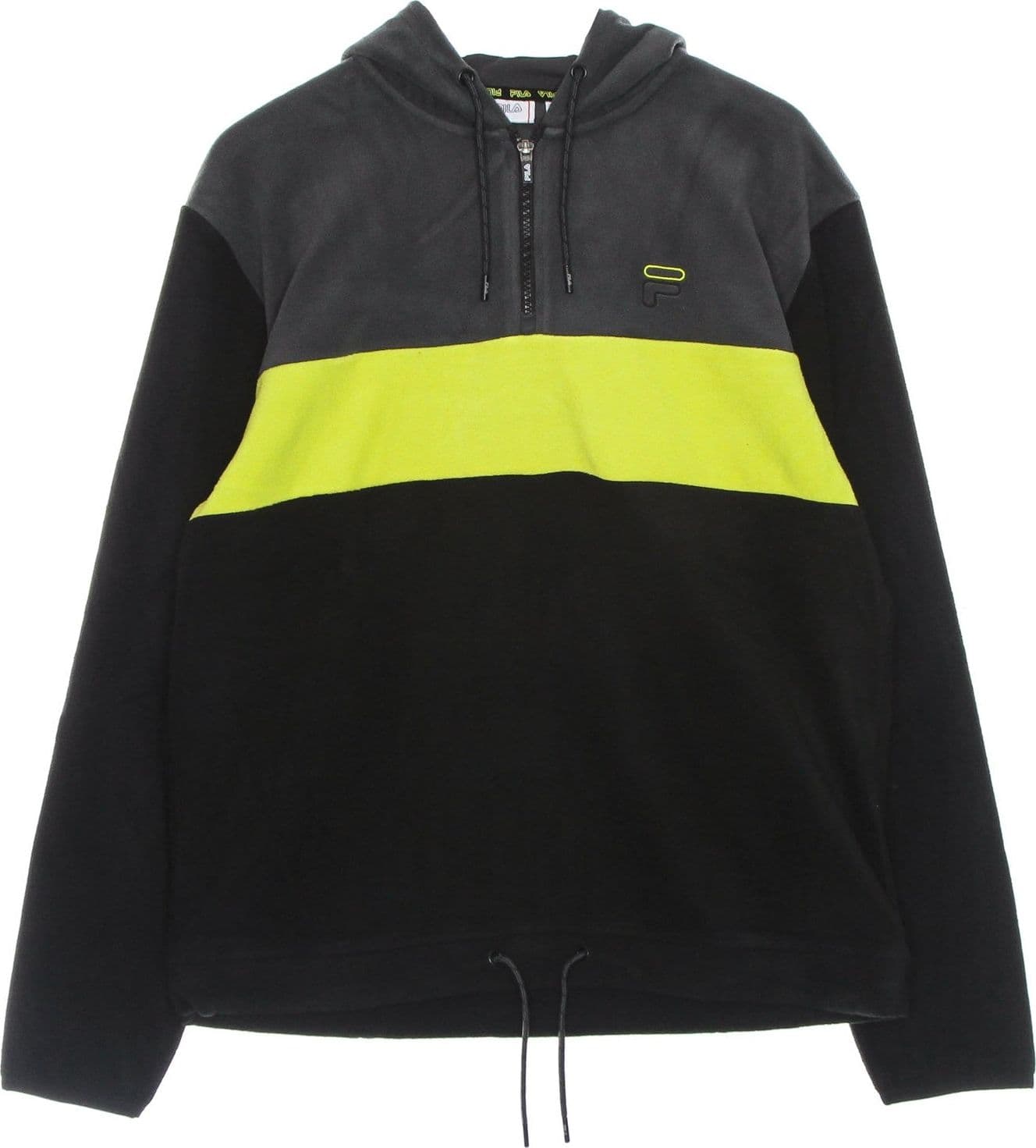 FILA Felpa Cappuccio Uomo Perry Fleece Half Zip Hoodie Black/asphalt/sulphur Spring da uomo in Felpe con cappuccio Drestige - Casamassima, commercioVirtuoso.it