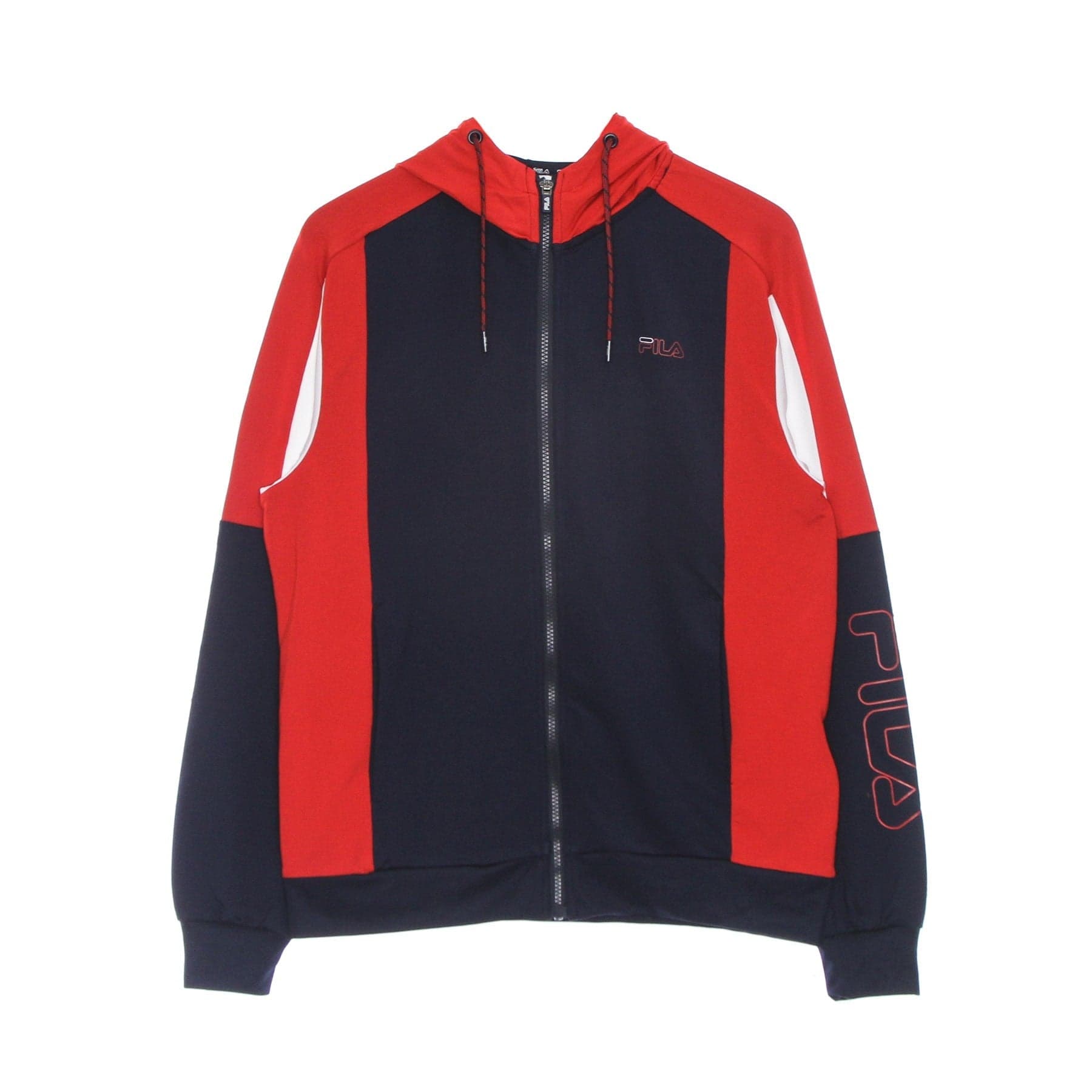 FILA Giacca Tuta Cappuccio Uomo Palti Hooded Jacket Black Iris/true Red/bright White da uomo in Felpe con cappuccio Drestige - Casamassima, commercioVirtuoso.it