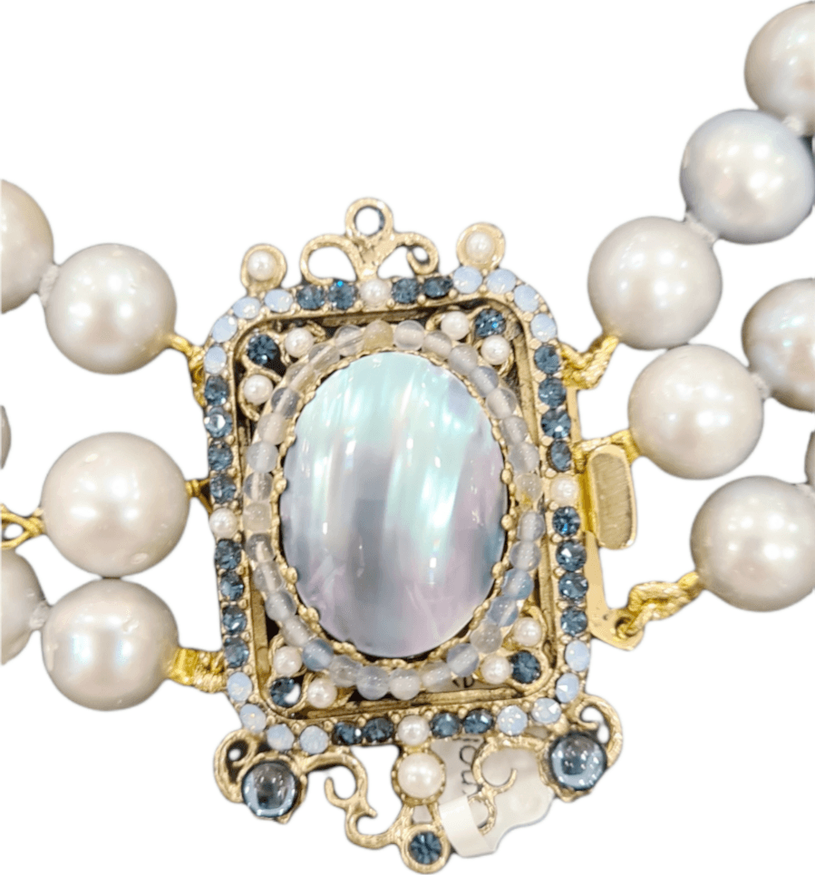 VINTAGE BIJOUX - Collana multifilo perla grigia in Collane Alba Gioielli - Casoria, commercioVirtuoso.it