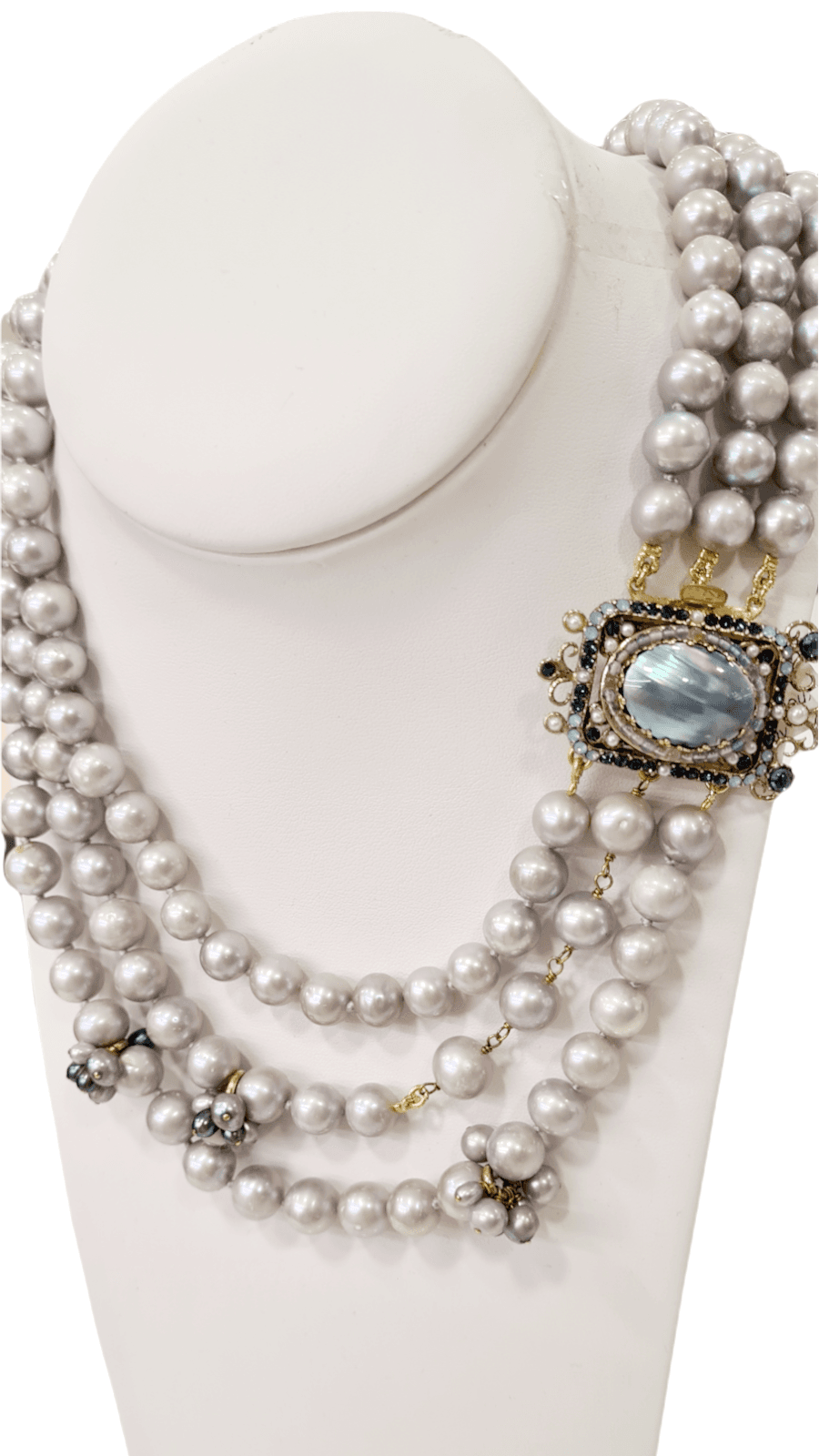 VINTAGE BIJOUX - Collana multifilo perla grigia in Collane Alba Gioielli - Casoria, commercioVirtuoso.it