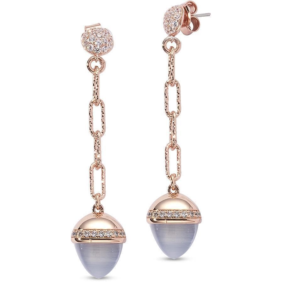 Boccadamo - Orecchini pendenti con cristallo piramidale color agata grigia gatteggiante e zirconi in Orecchini Alba Gioielli - Casoria, commercioVirtuoso.it