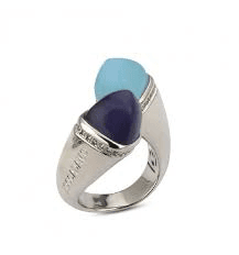 Boccadamo - Anello regolabile contrariè con cristalli aquamilk e tanzanite in Anelli Alba Gioielli - Casoria, commercioVirtuoso.it