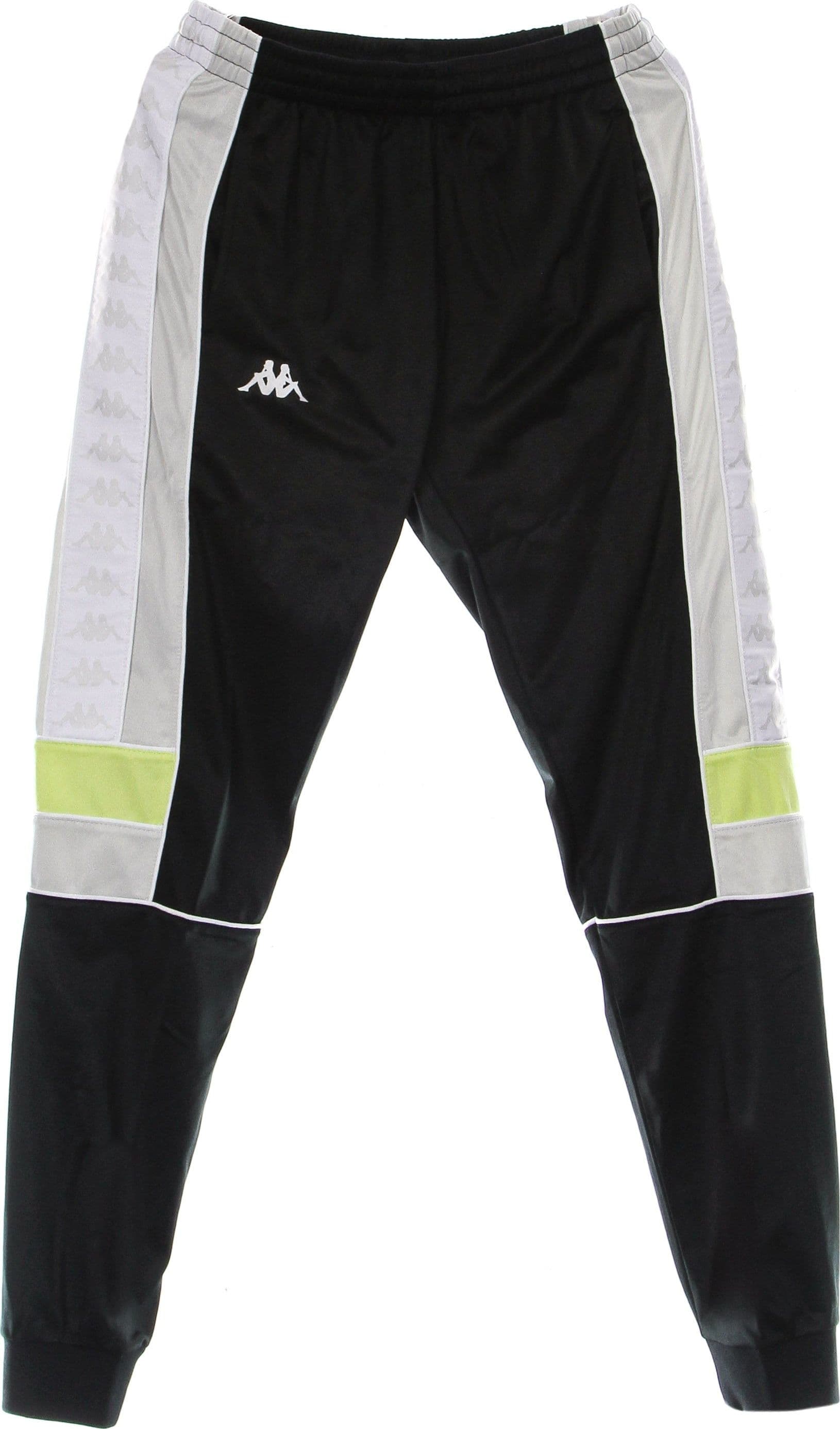 KAPPA Pantalone Tuta Uomo Banda Mems Slim Black/grey/lime/white da uomo in Pantaloni sportivi Drestige - Casamassima, commercioVirtuoso.it