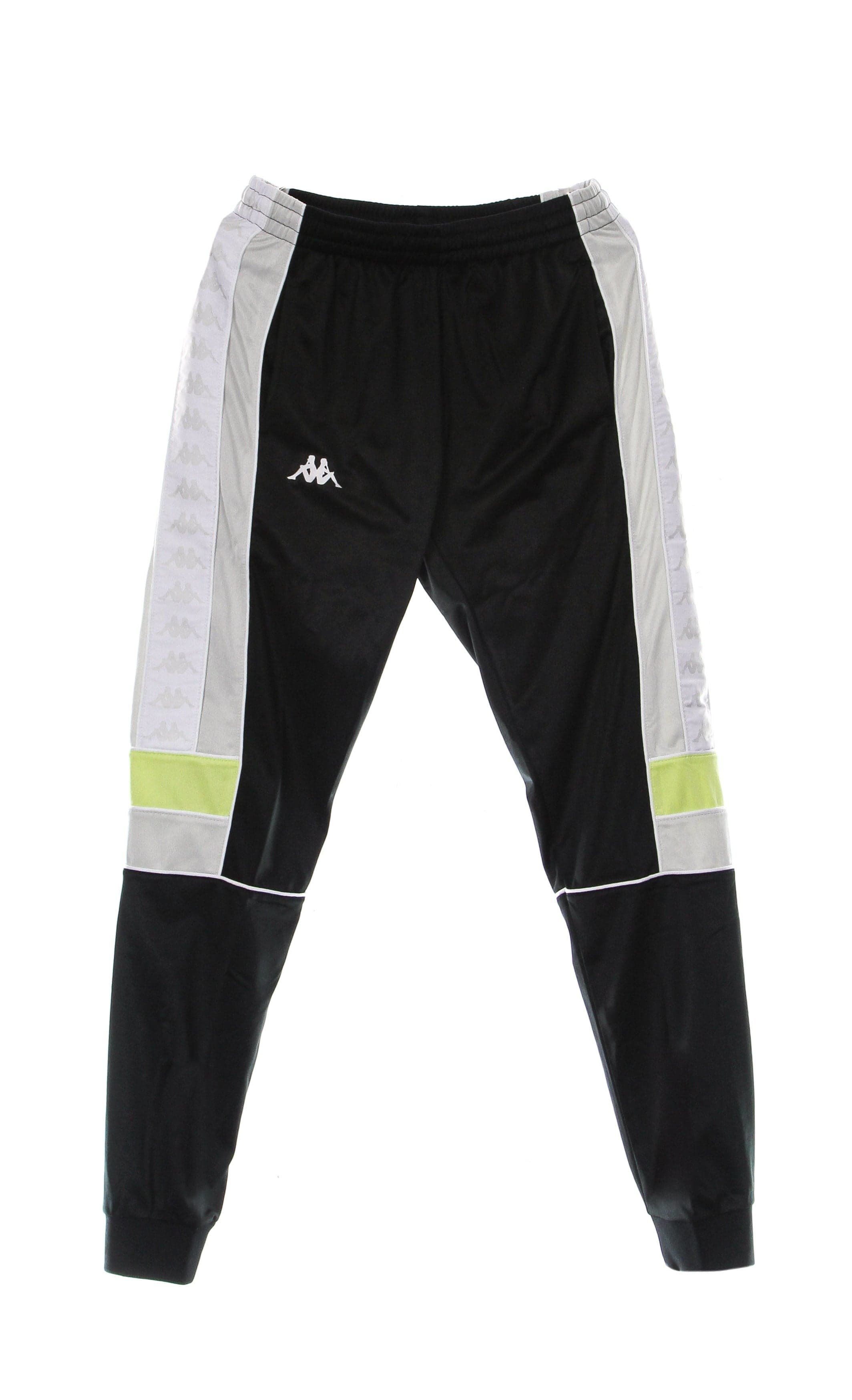 KAPPA Pantalone Tuta Uomo Banda Mems Slim Black/grey/lime/white da uomo in Pantaloni sportivi Drestige - Casamassima, commercioVirtuoso.it