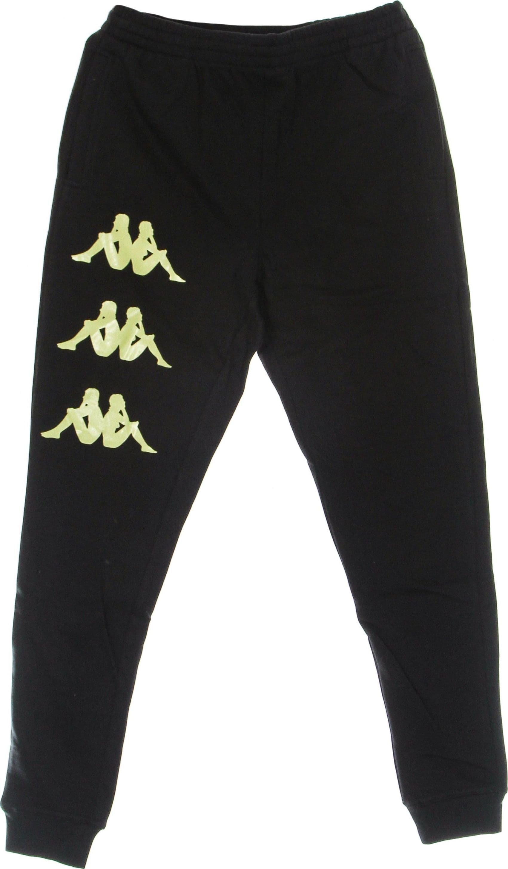 KAPPA Pantalone Tuta Leggero Uomo Authentic Fab Black/green Lime da uomo in Pantaloni sportivi Drestige - Casamassima, commercioVirtuoso.it