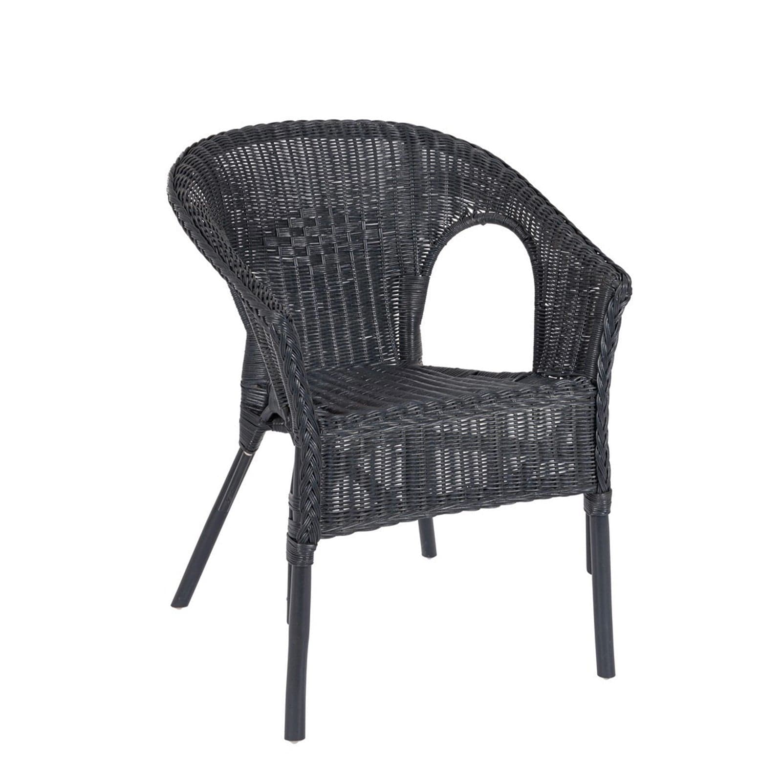 Poltrona "Allis" con braccioli, struttura in rattan, impilabile, per esterno - 21