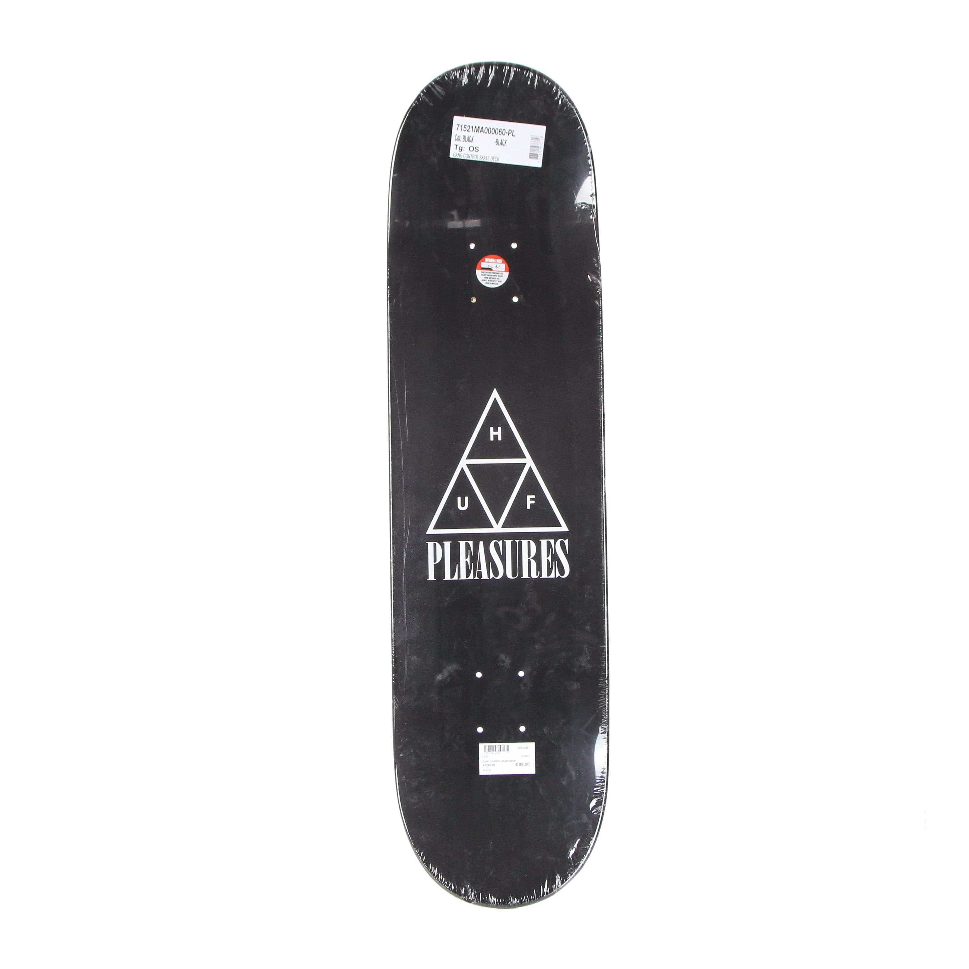 HUF Skateboard Tavola Uomo Gang Control Skate Deck X Pleasures Black