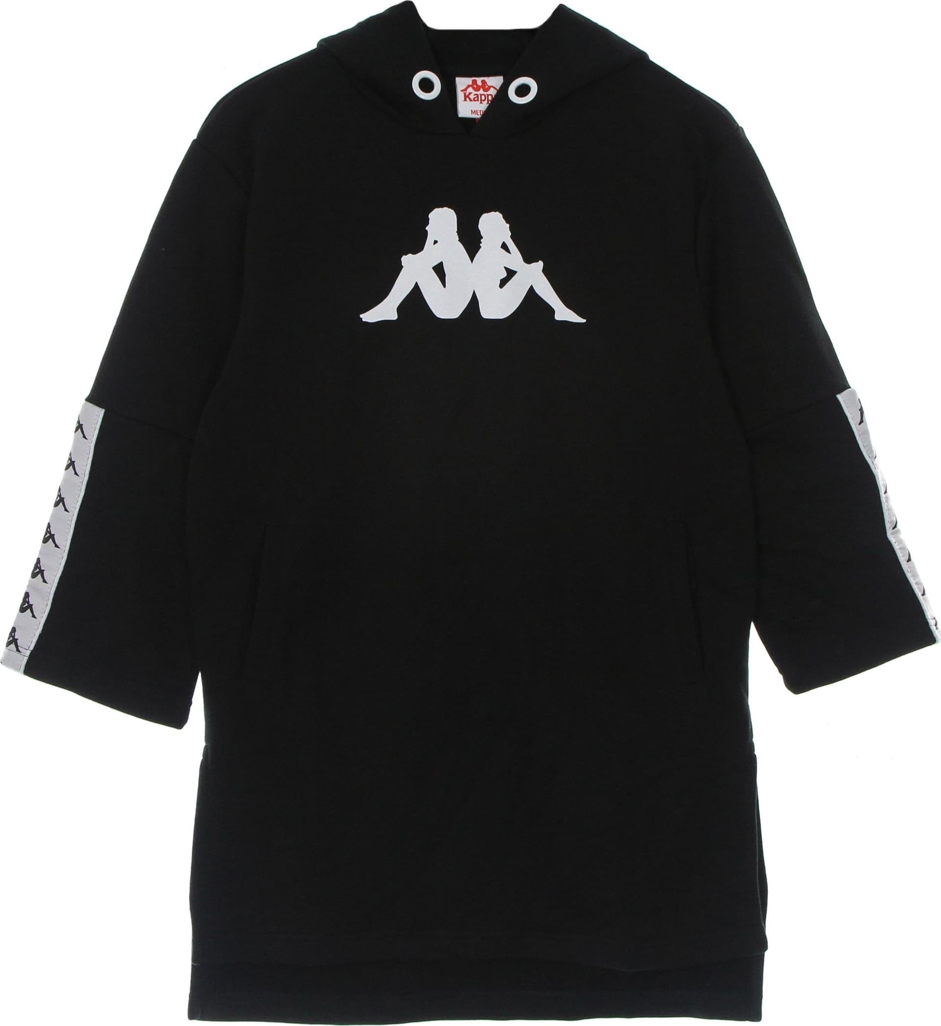 KAPPA Felpa Cappuccio Donna Banda Dressa 2 Black/white da donna in Felpe senza cappuccio Drestige - Casamassima, commercioVirtuoso.it