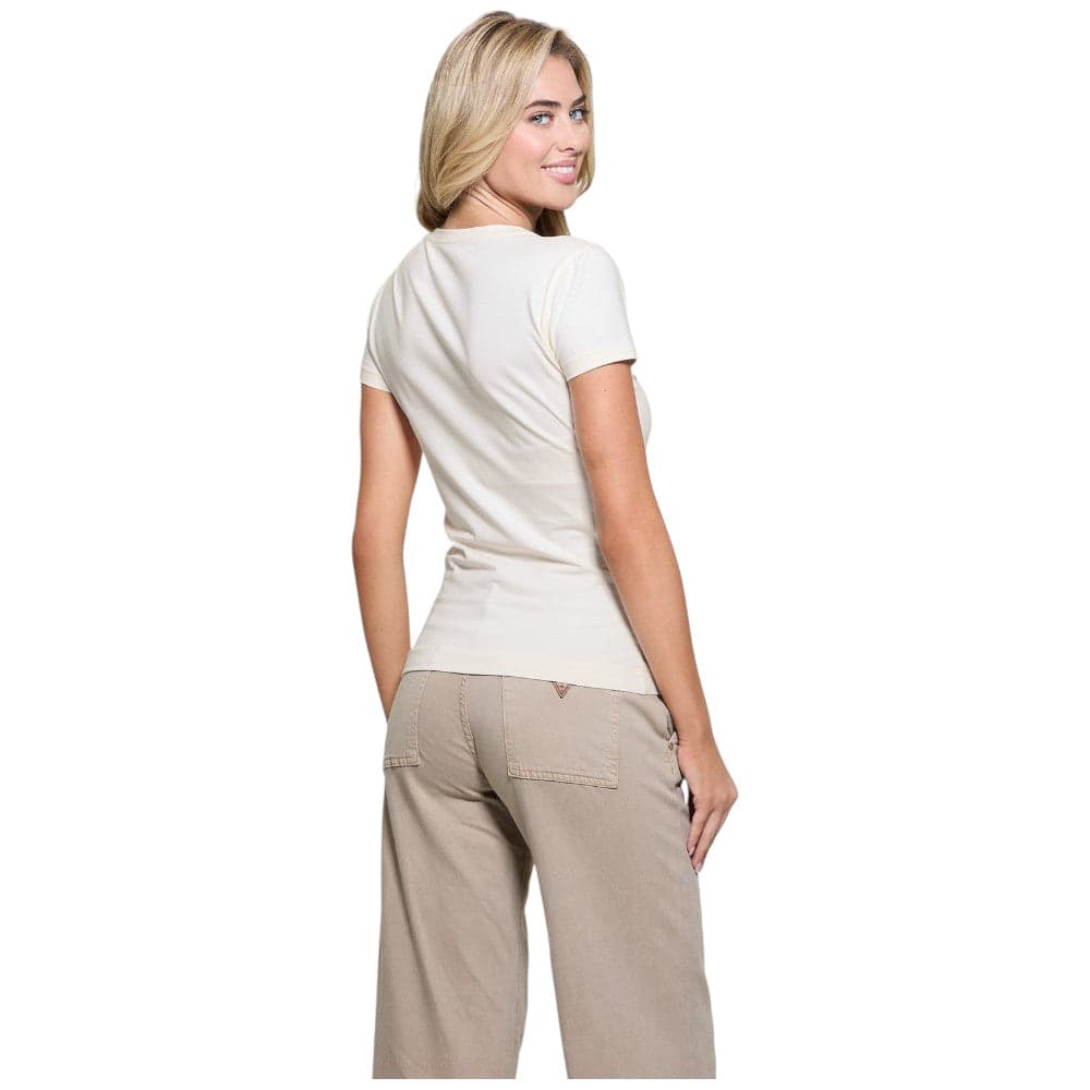 Guess t-shirt bianco crema logo Python W5RI21 J1314 G012 T-shirt Guess