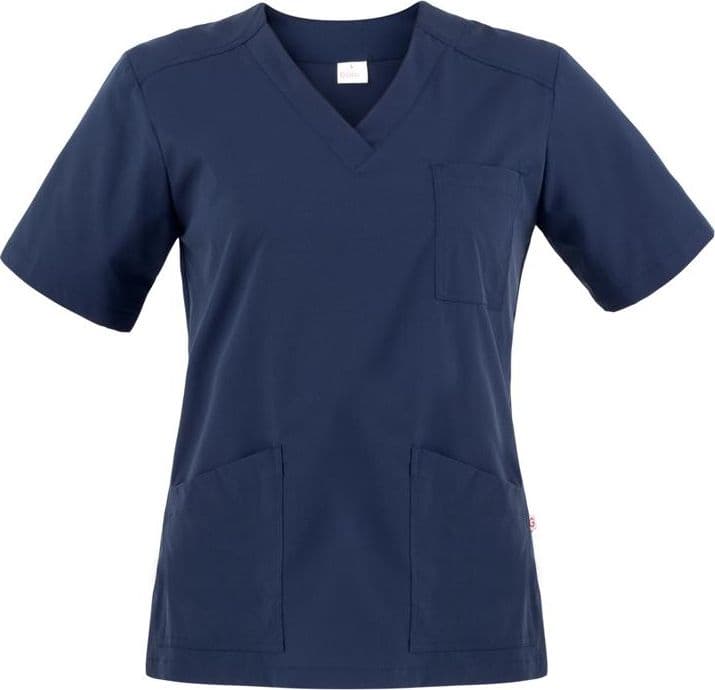 Casacca Sonia Blu Casacca Donna Infermiera Medicale Collo a V No Stiro Microfibra Superleggera in Uniformi sanitarie - giacche Dresswork - Como, commercioVirtuoso.it