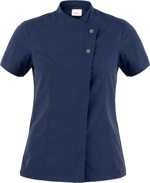 Giacca Megan Blu casacca Donna Manica Corta No Stiro Elasticizzata Traspirante Superleggera in Giacche da chef Dresswork - Como, commercioVirtuoso.it