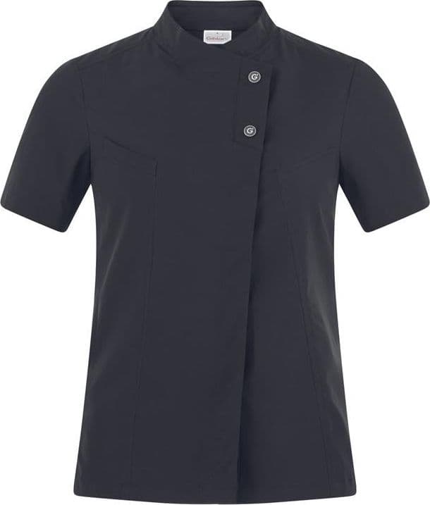 Giacca Megan Nero casacca Donna Manica Corta No Stiro Elasticizzata Traspirante Superleggera in Giacche da chef Dresswork - Como, commercioVirtuoso.it