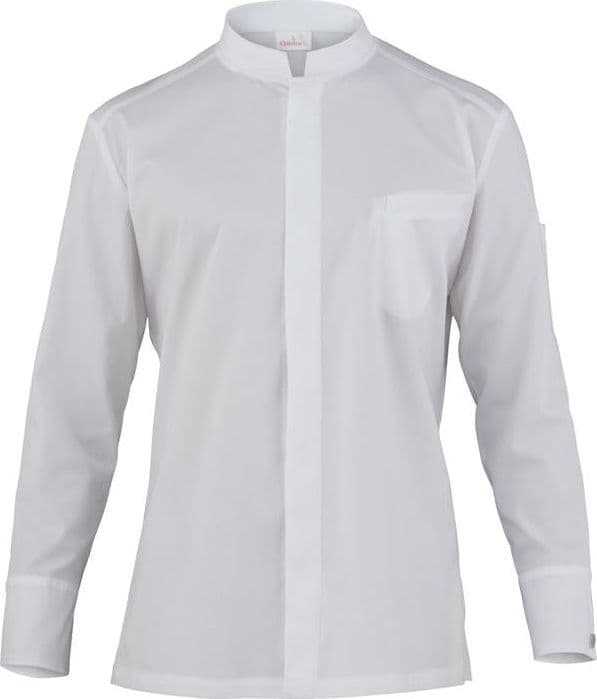 Giacca Lorenzo Bianco Giacca Cuoco Collo Coreana Traspirante Elasticizzata No Stiro Coreana da Servizio in Giacche da chef Dresswork - Como, commercioVirtuoso.it