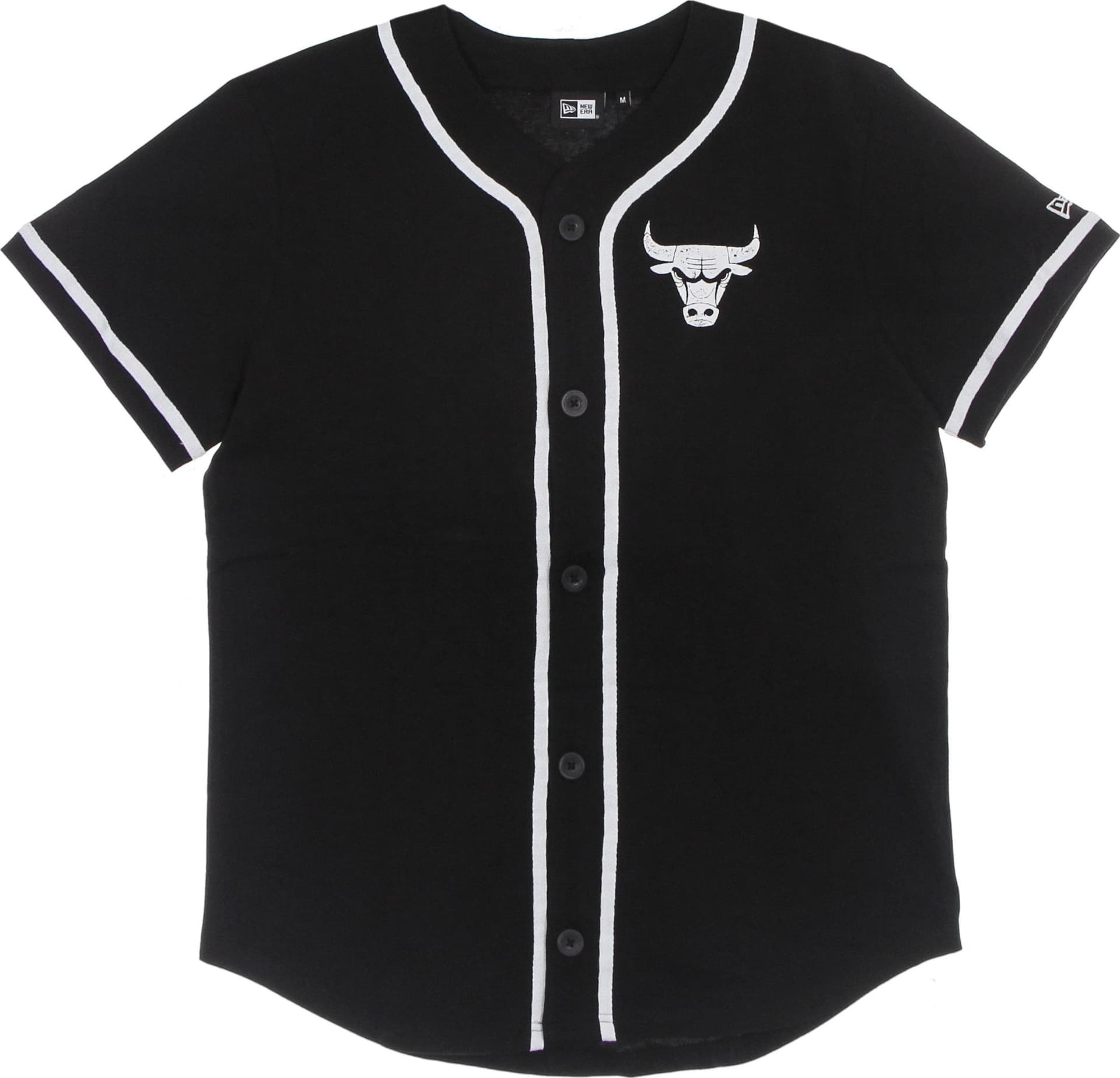 NEW ERA Casacca Bottoni Uomo Nba Distressed Logo Button Up Tee Chibul Black da uomo in T-Shirt Drestige - Casamassima, commercioVirtuoso.it