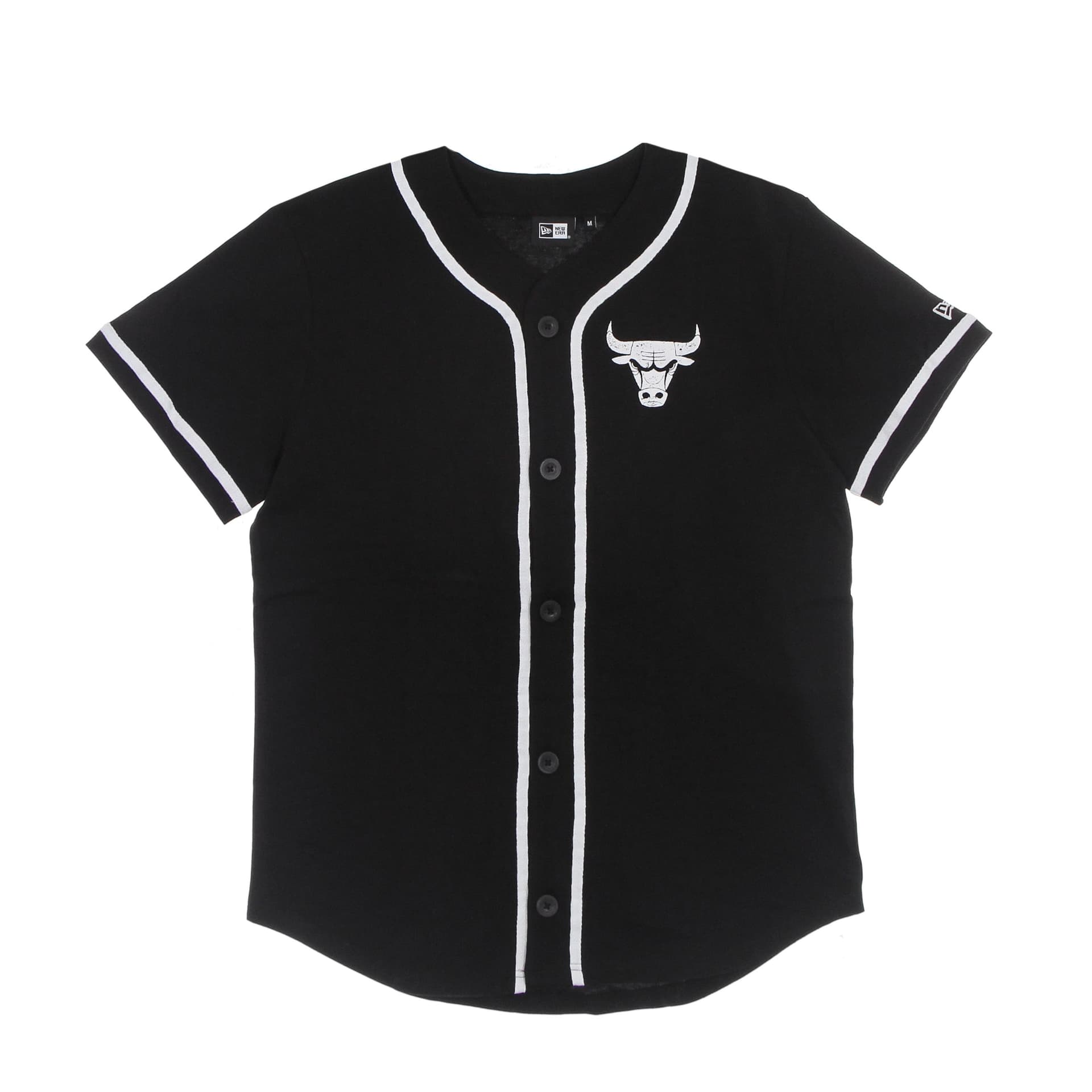 NEW ERA Casacca Bottoni Uomo Nba Distressed Logo Button Up Tee Chibul Black da uomo in T-Shirt Drestige - Casamassima, commercioVirtuoso.it
