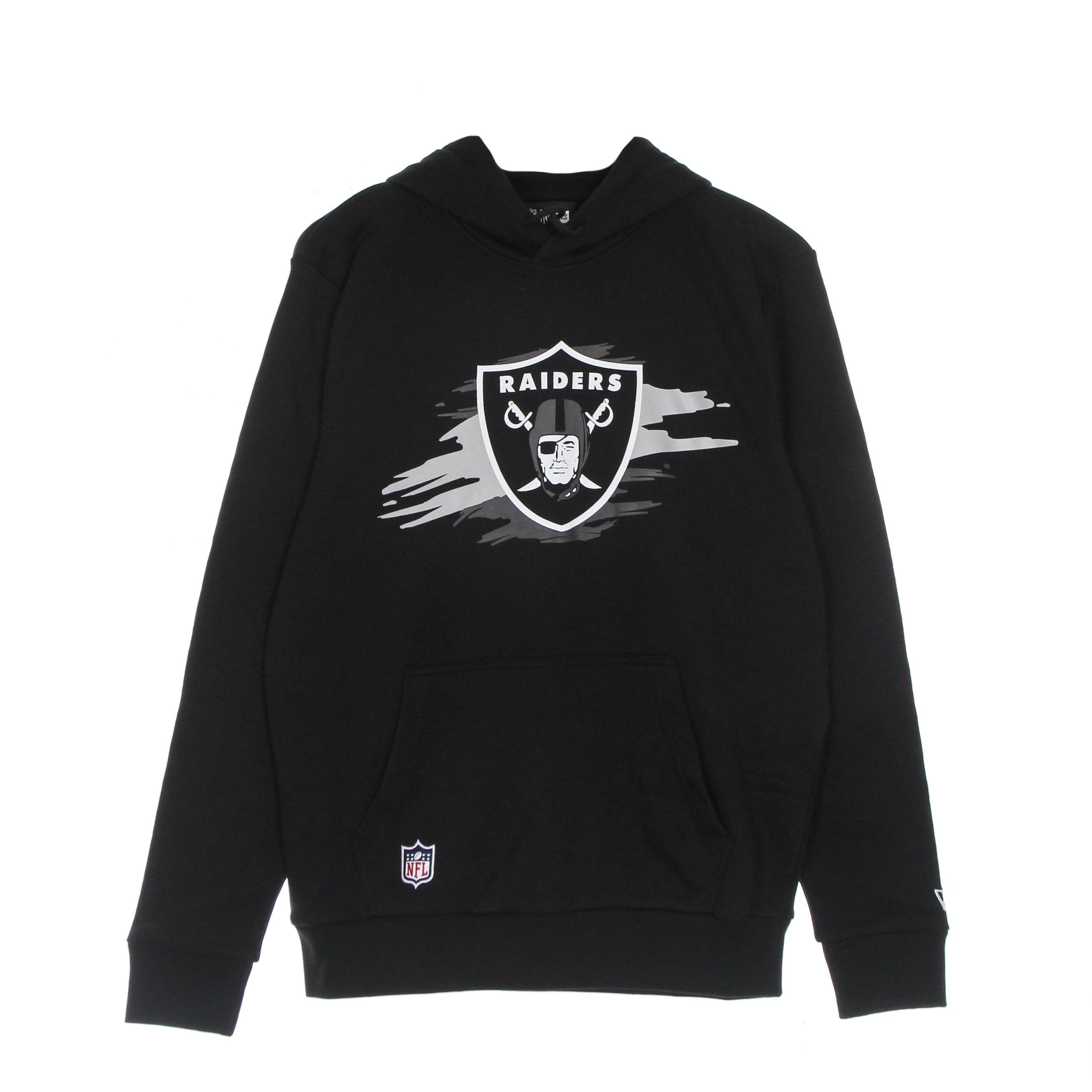 NEW ERA Felpa Cappuccio Uomo Nfl Tear Logo Hoodie Lasrai Black/grey da uomo