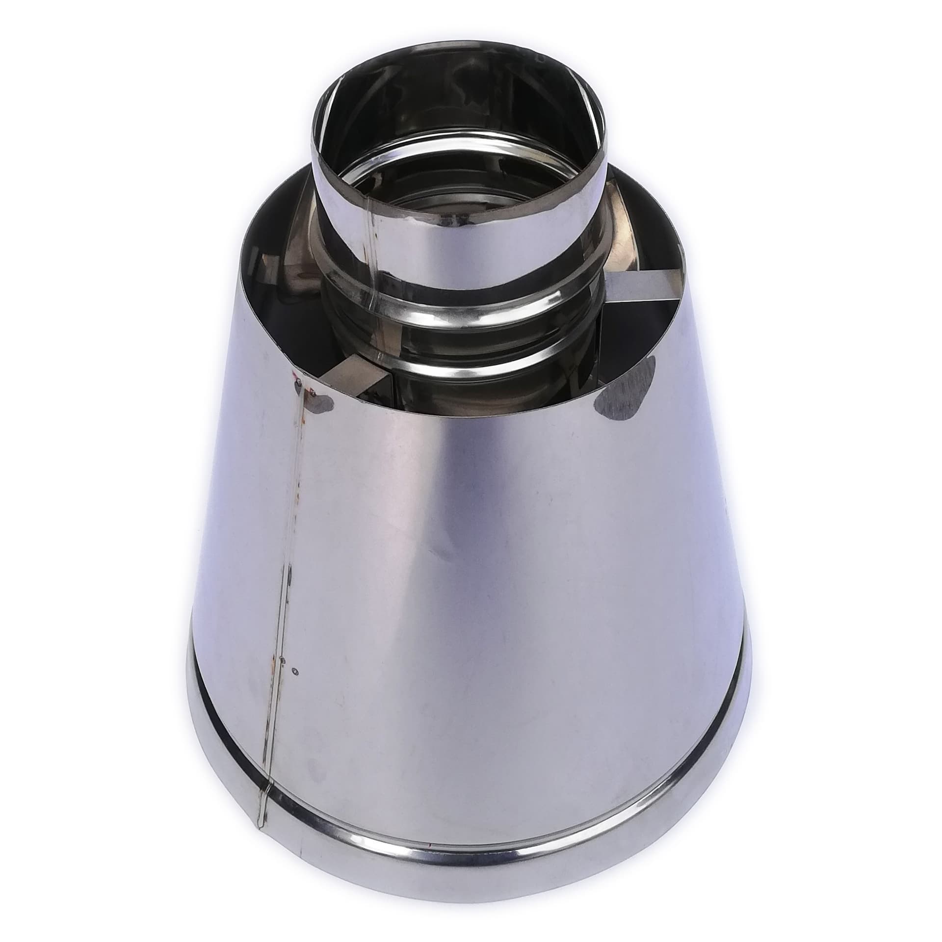 Fumaiolo da 300mm terminale veneto inox base tonda M maschio in Fumaioli Aloiserw.com - Altomonte, commercioVirtuoso.it