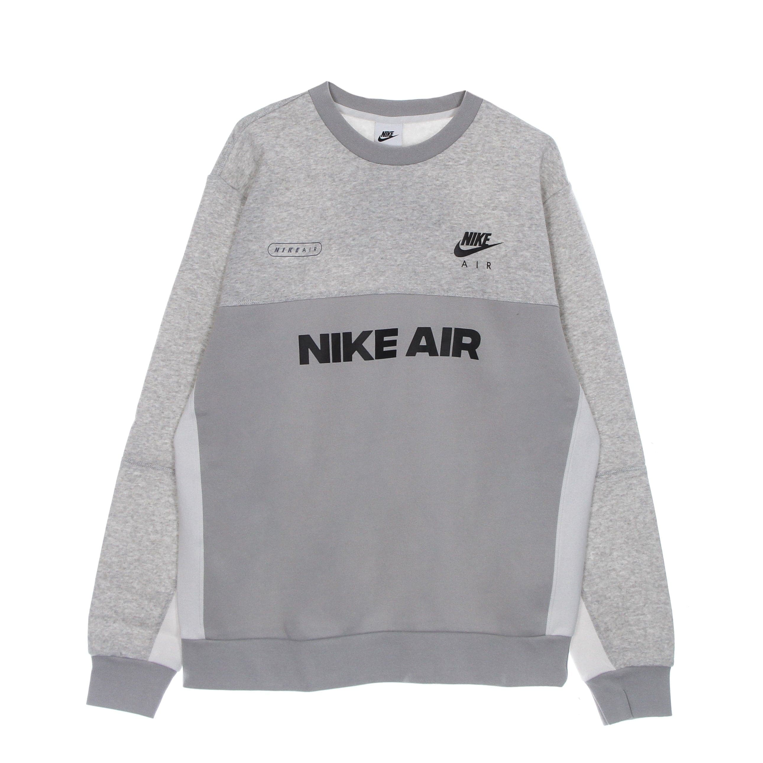 Nike Felpa Girocollo Uomo Sportswear Air Brushed-back Crew Lt Iron Ore/htr/phantom/black da uomo
