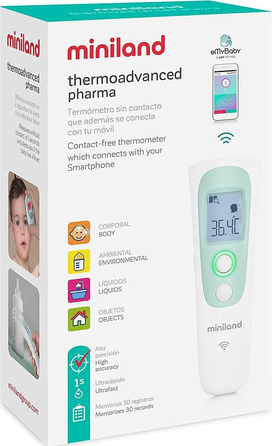MINILAND Termometro Thermoadvanced Pharma - senza contatto - misurazione rapida e precisa in Termometri da fronte Sanitaria Gioia del Bimbo - Villa San Giovanni, commercioVirtuoso.it