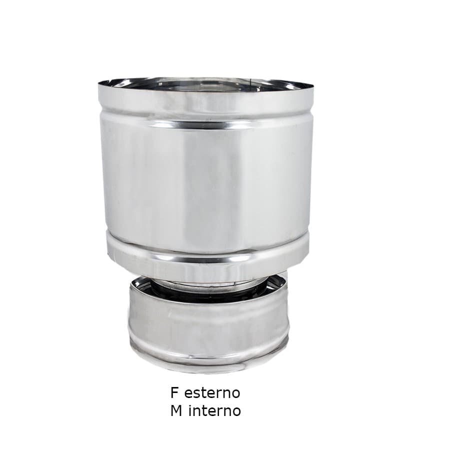 Fumaiolo da 150-200mm terminale tipo botte 4 venti inox AISI 304 base tonda doppia parete in Fumaioli Aloiserw.com - Altomonte, commercioVirtuoso.it