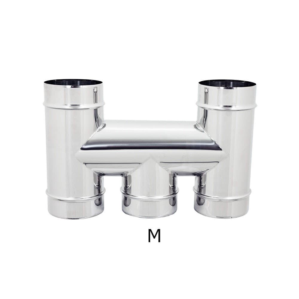 Fumaiolo terminale da 220mm modello ad H inox AISI 304 base tonda con innesto M maschio in Fumaioli Aloiserw.com - Altomonte, commercioVirtuoso.it