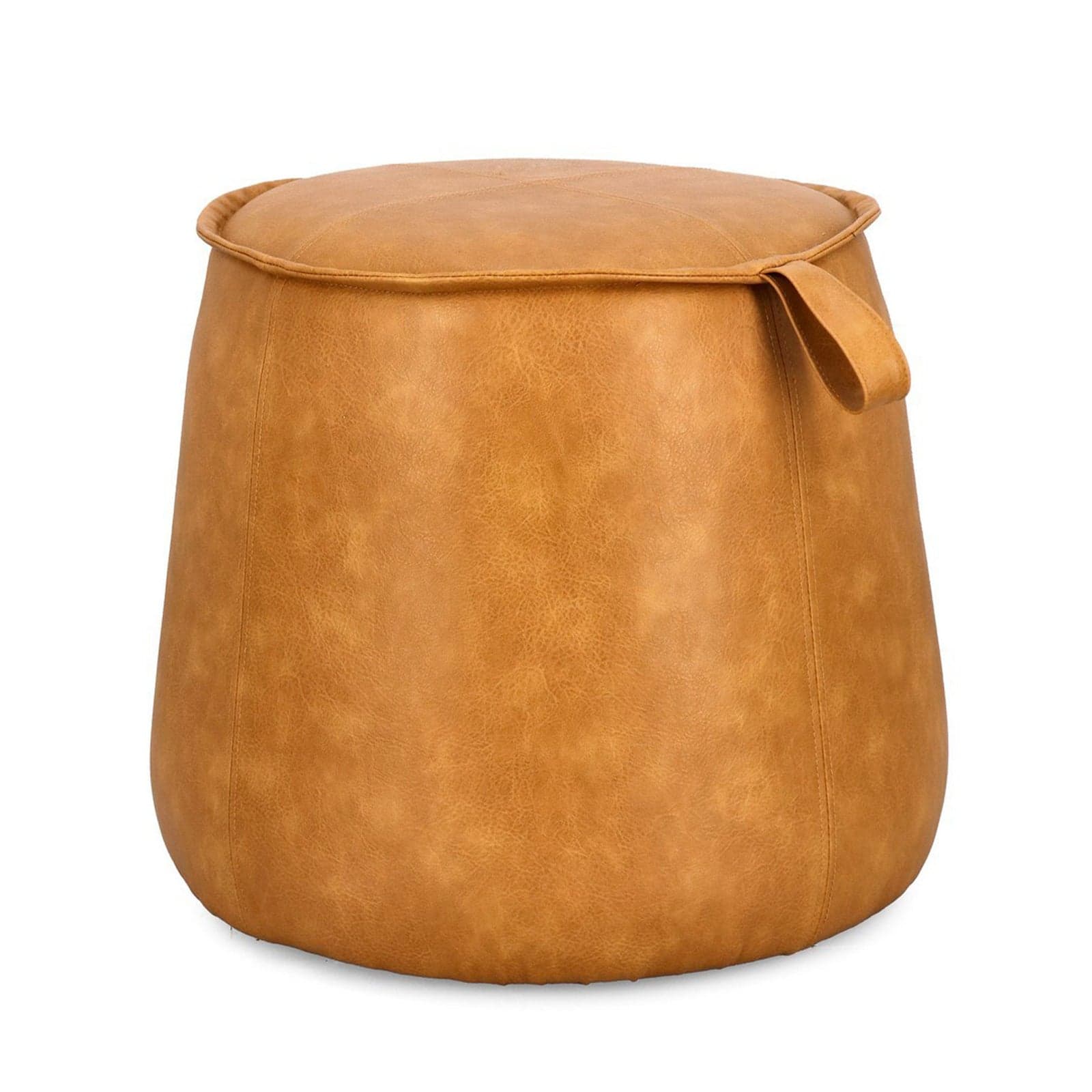 Pouf "Rudina" struttura in MDF rivestimento in semi pelle per interno – Senape – Bizzotto Homemotion